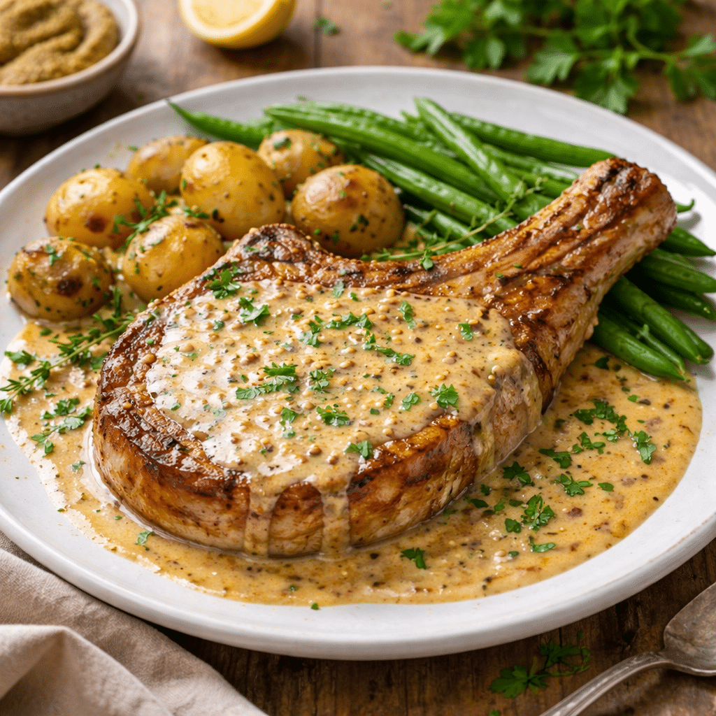 Cote de porc moutarde
