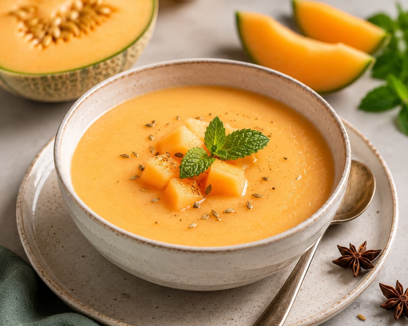 Soupe melon anis